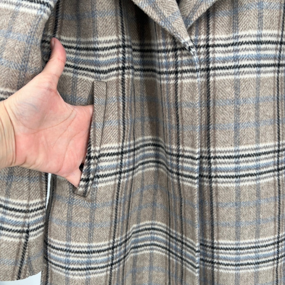 Belle & Bloom Ex-Boyfriend Wool Blend Oversized Jacket Oat Plaid Size M Academia - Picture 4 of 10